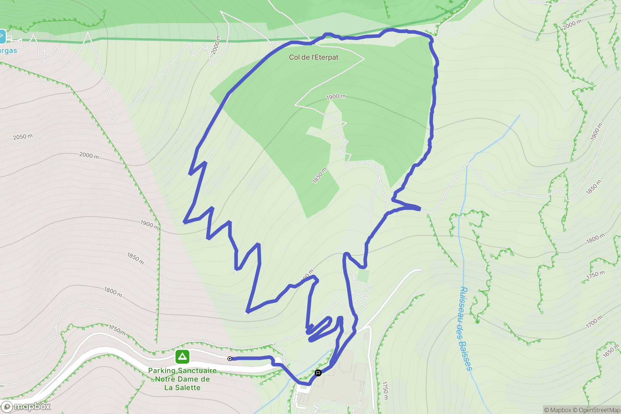 La Salette-Fallavaux : carte du parcours de randonnée - France
