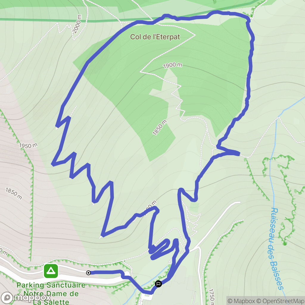 La Salette-Fallavaux : carte du parcours de randonnée - France