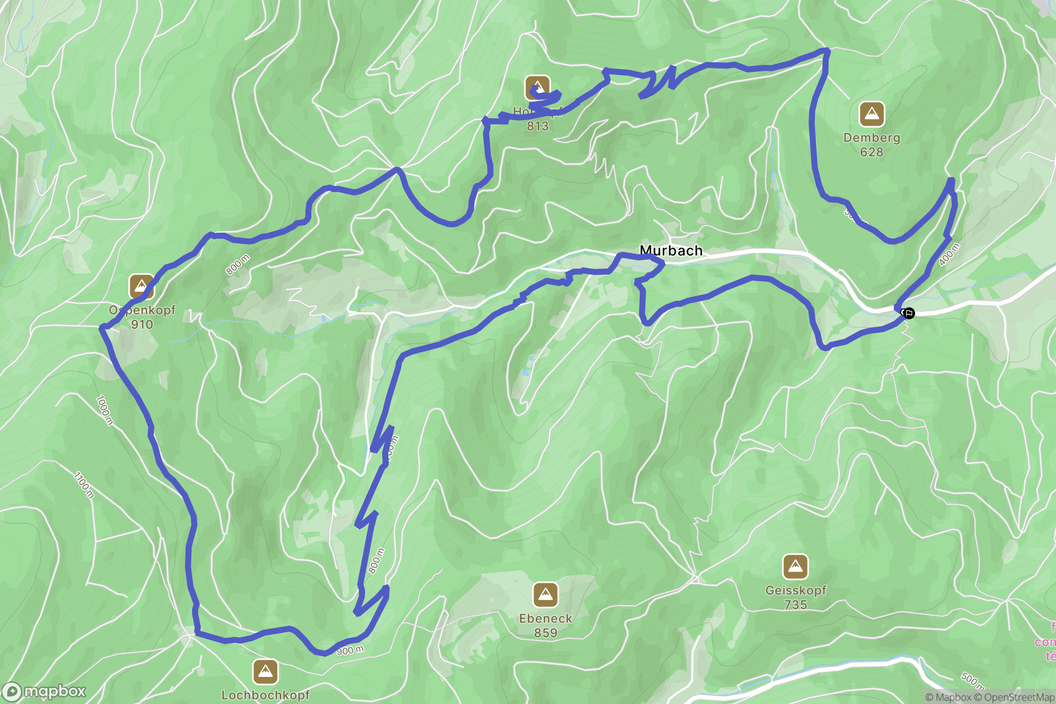 Buhl : carte du parcours de randonnée - France