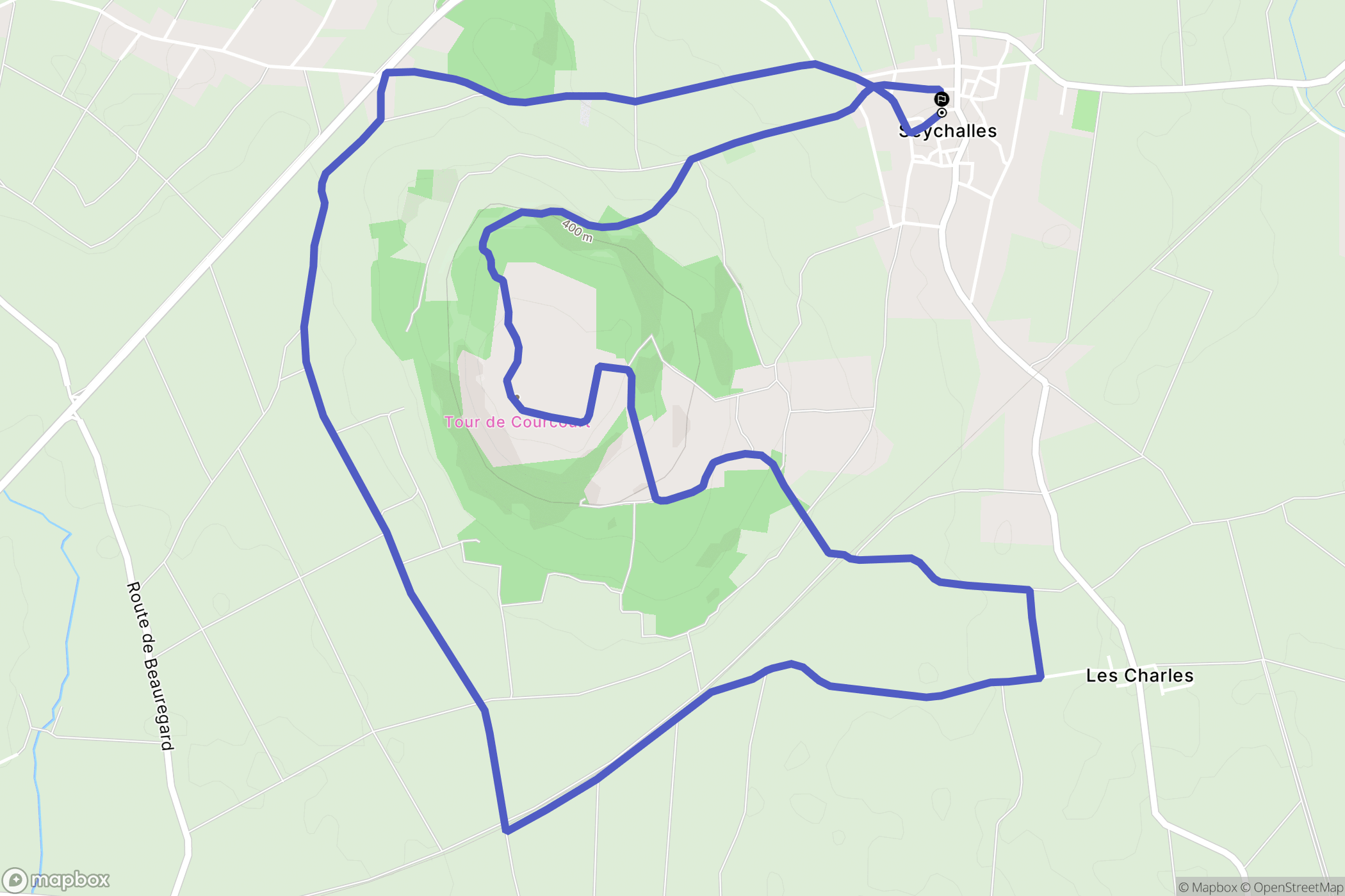 Seychalles : carte du parcours de randonnée - France