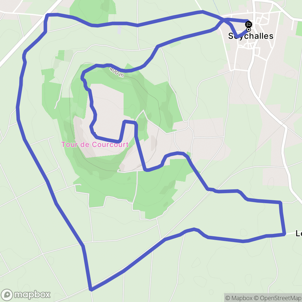 Seychalles : carte du parcours de randonnée - France