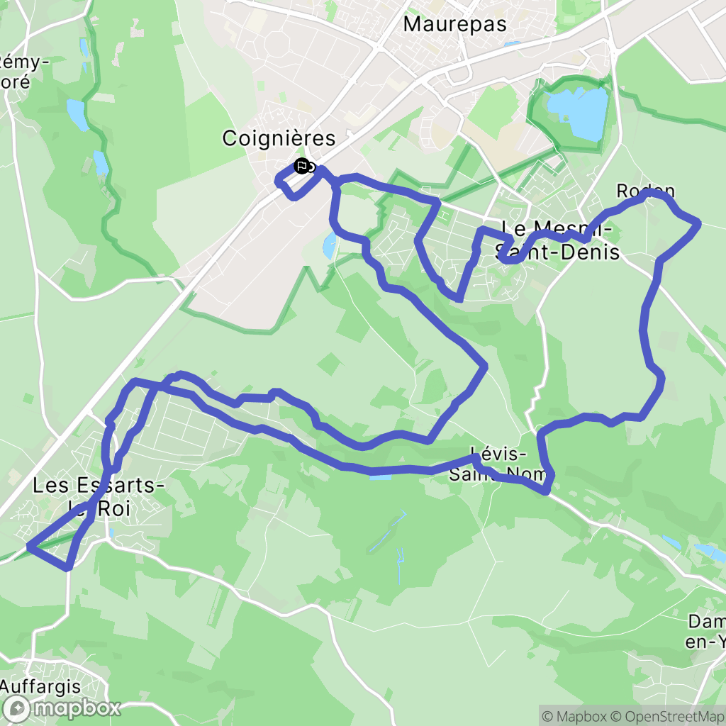 Coignières : carte du parcours de randonnée - France