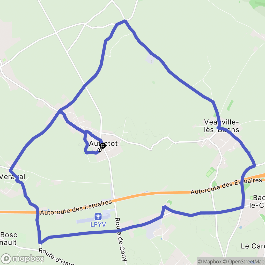Les Hauts-de-Caux : carte du parcours de randonnée - France