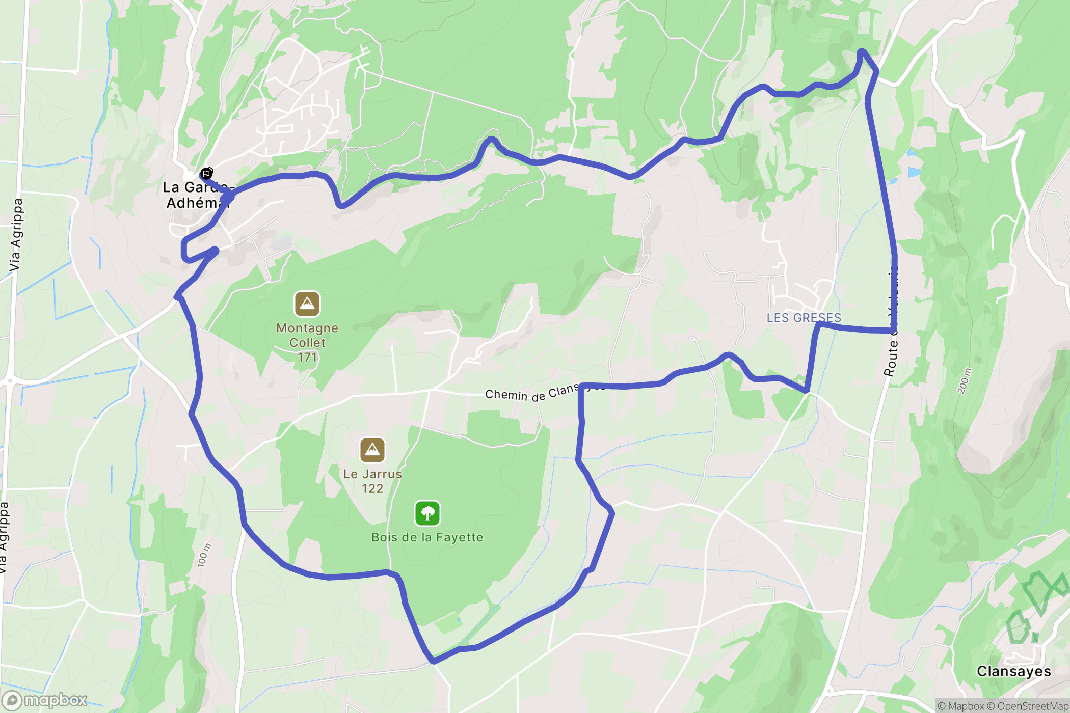 La Garde-Adhémar : carte du parcours de randonnée - France
