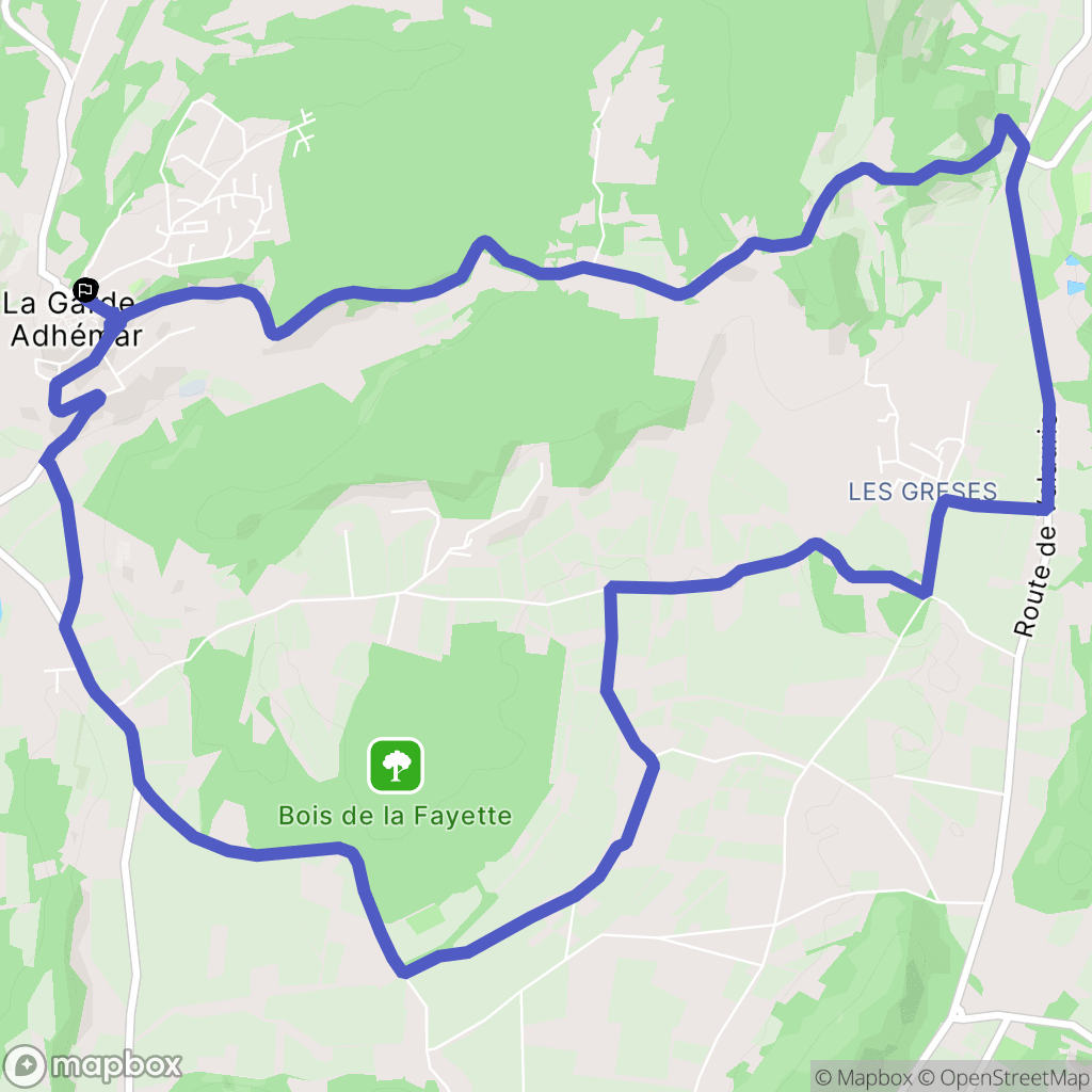 La Garde-Adhémar : carte du parcours de randonnée - France