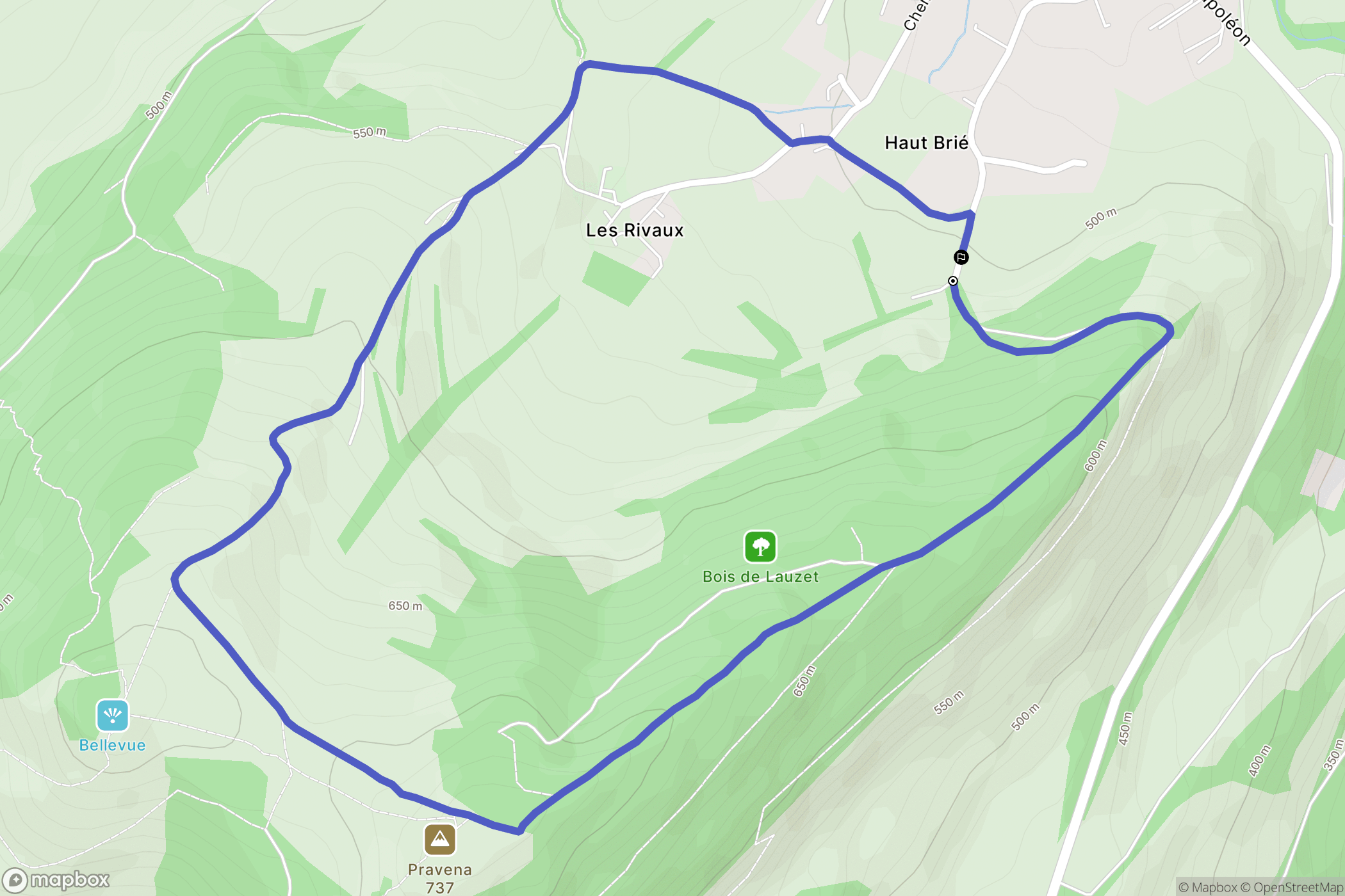 Brié-et-Angonnes : carte du parcours de randonnée - France