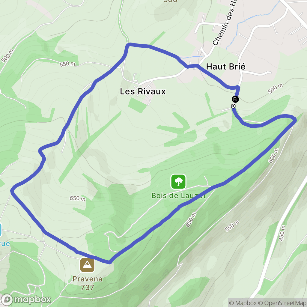 Brié-et-Angonnes : carte du parcours de randonnée - France