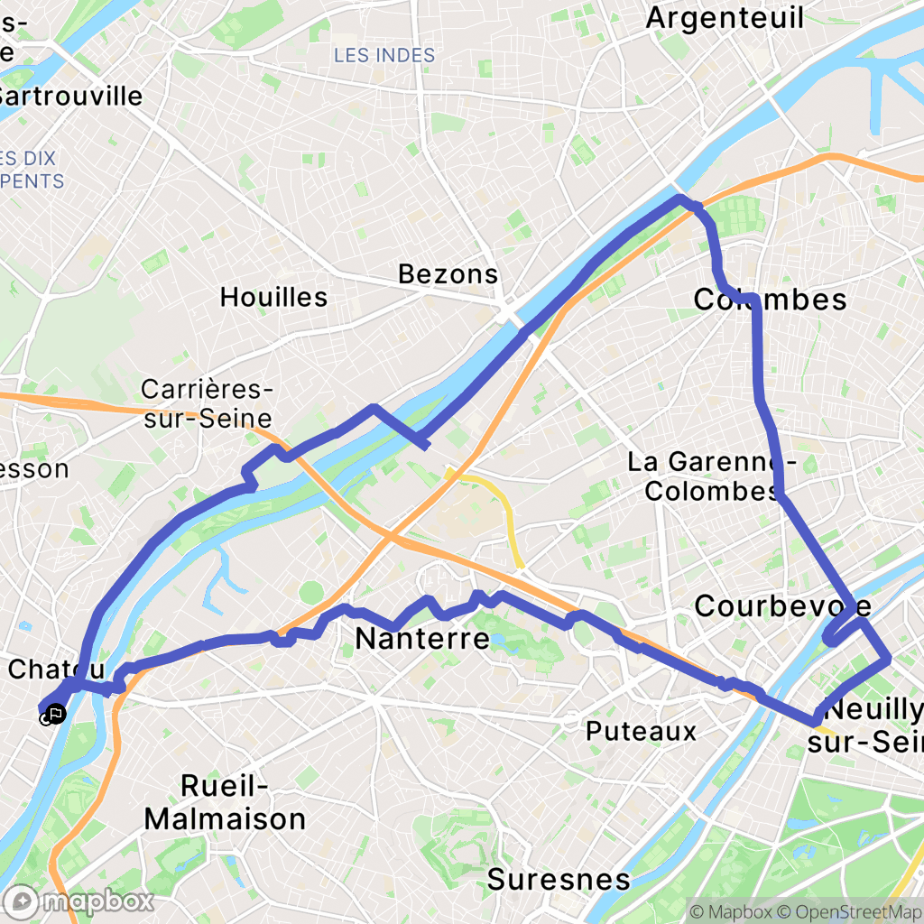 Chatou : carte du parcours de randonnée - France