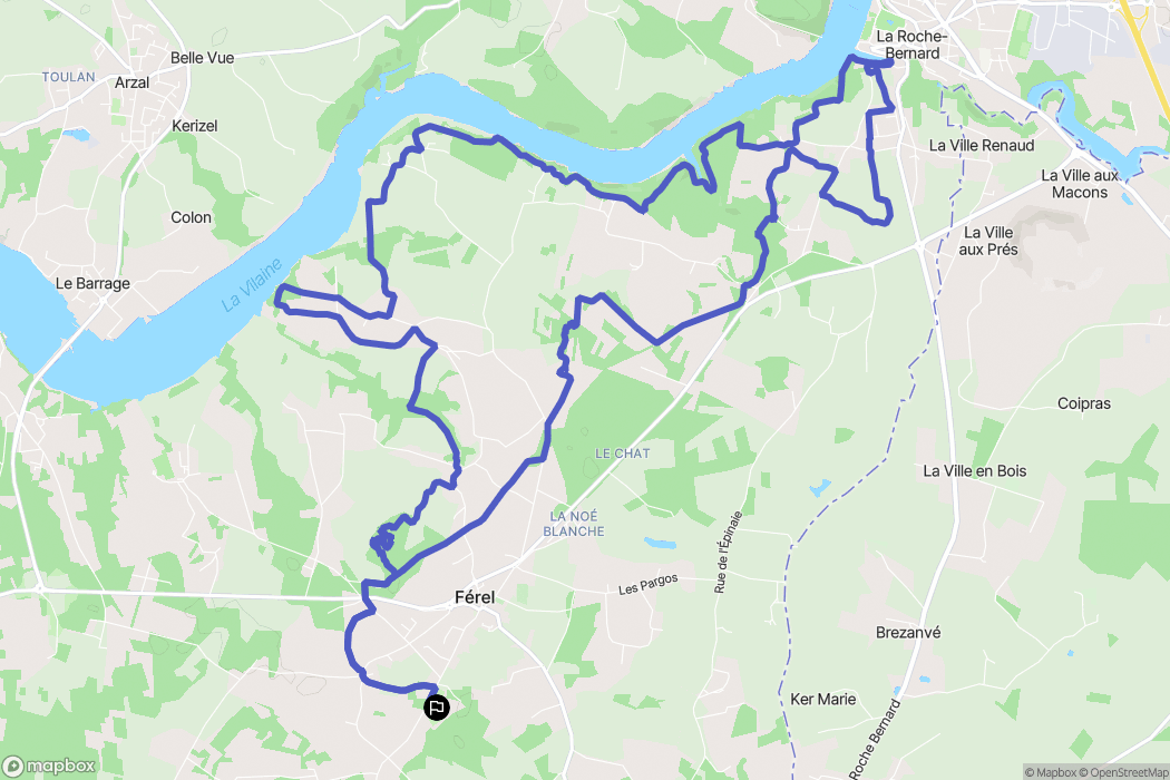 Férel : carte du parcours de randonnée - France