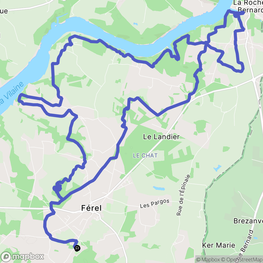 Férel : carte du parcours de randonnée - France