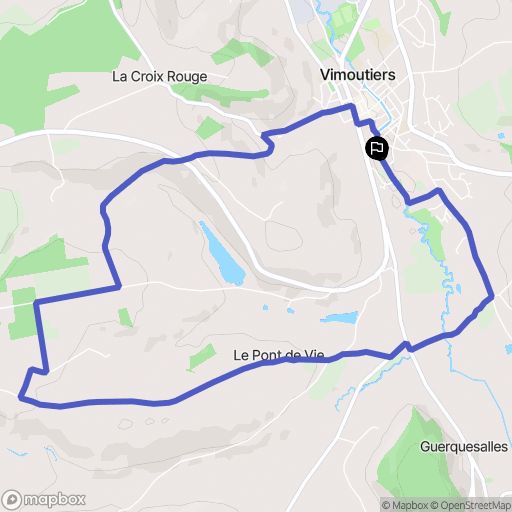 Vimoutiers : carte du parcours de randonnée - France
