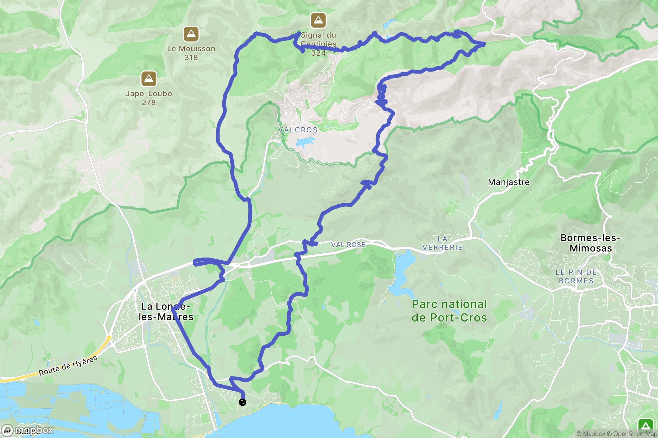 La Londe-les-Maures : carte du parcours de randonnée - France