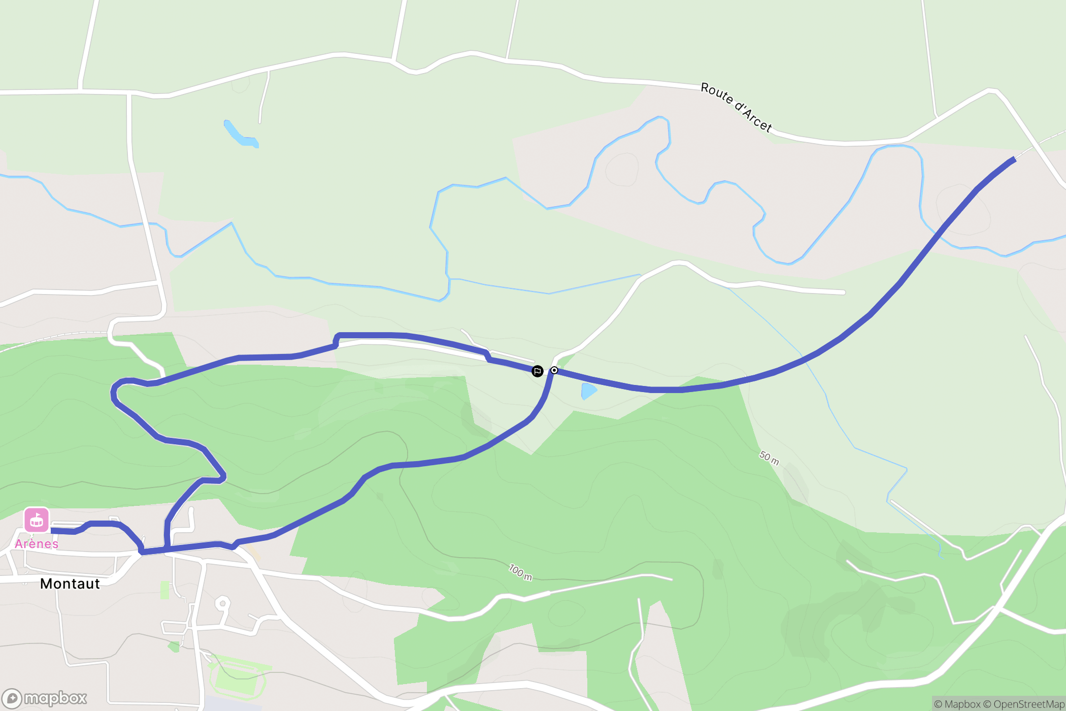 Montaut : carte du parcours de randonnée - France