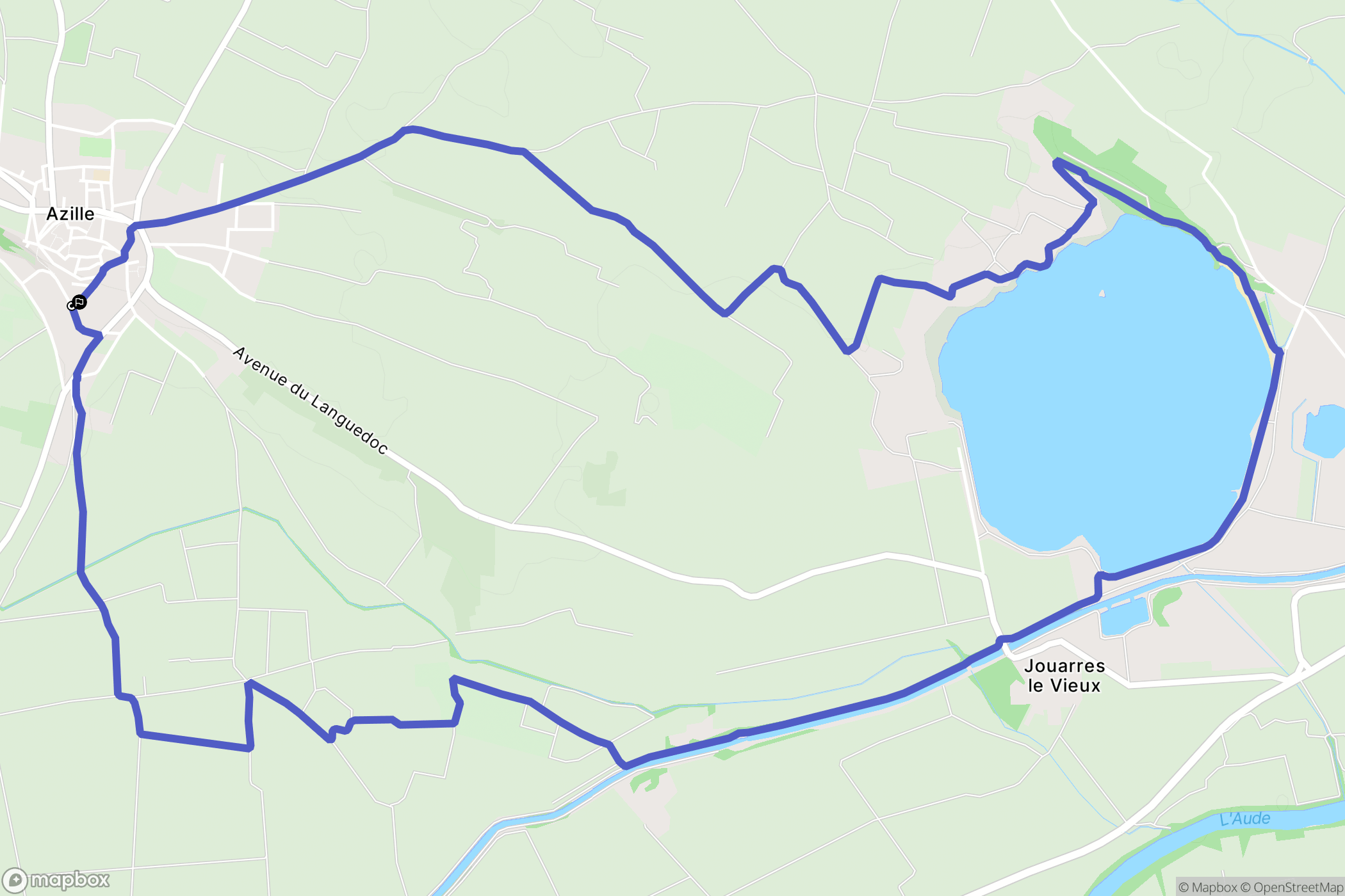 Azille : carte du parcours de randonnée - France