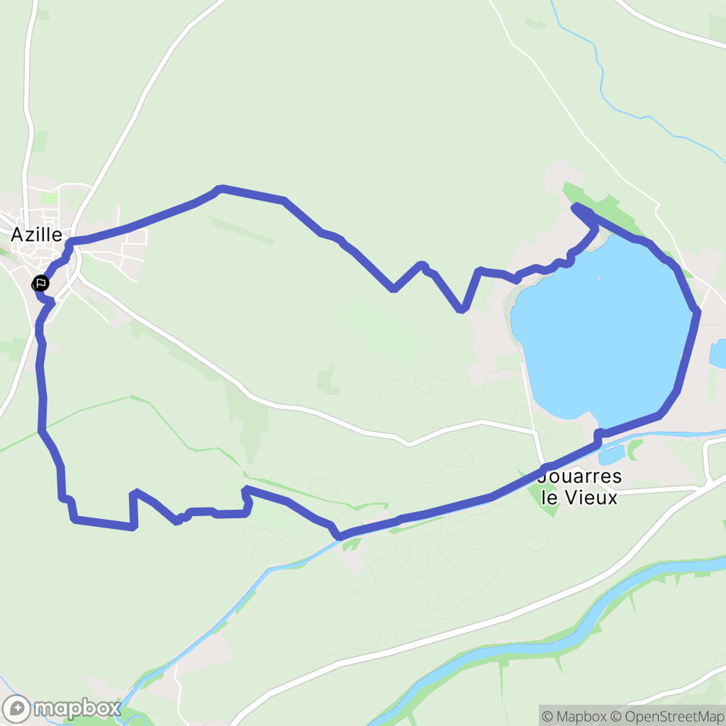 Azille : carte du parcours de randonnée - France