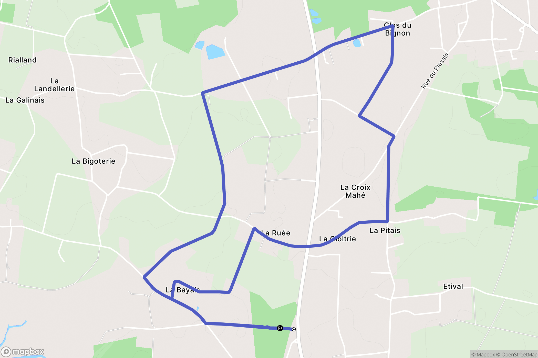 Bains-sur-Oust : carte du parcours de randonnée - France