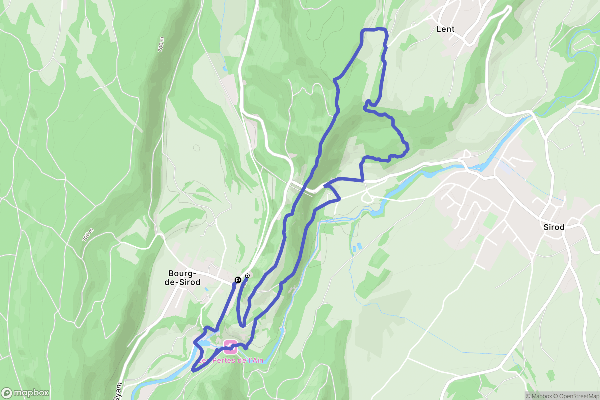 Bourg-de-Sirod : carte du parcours de randonnée - France