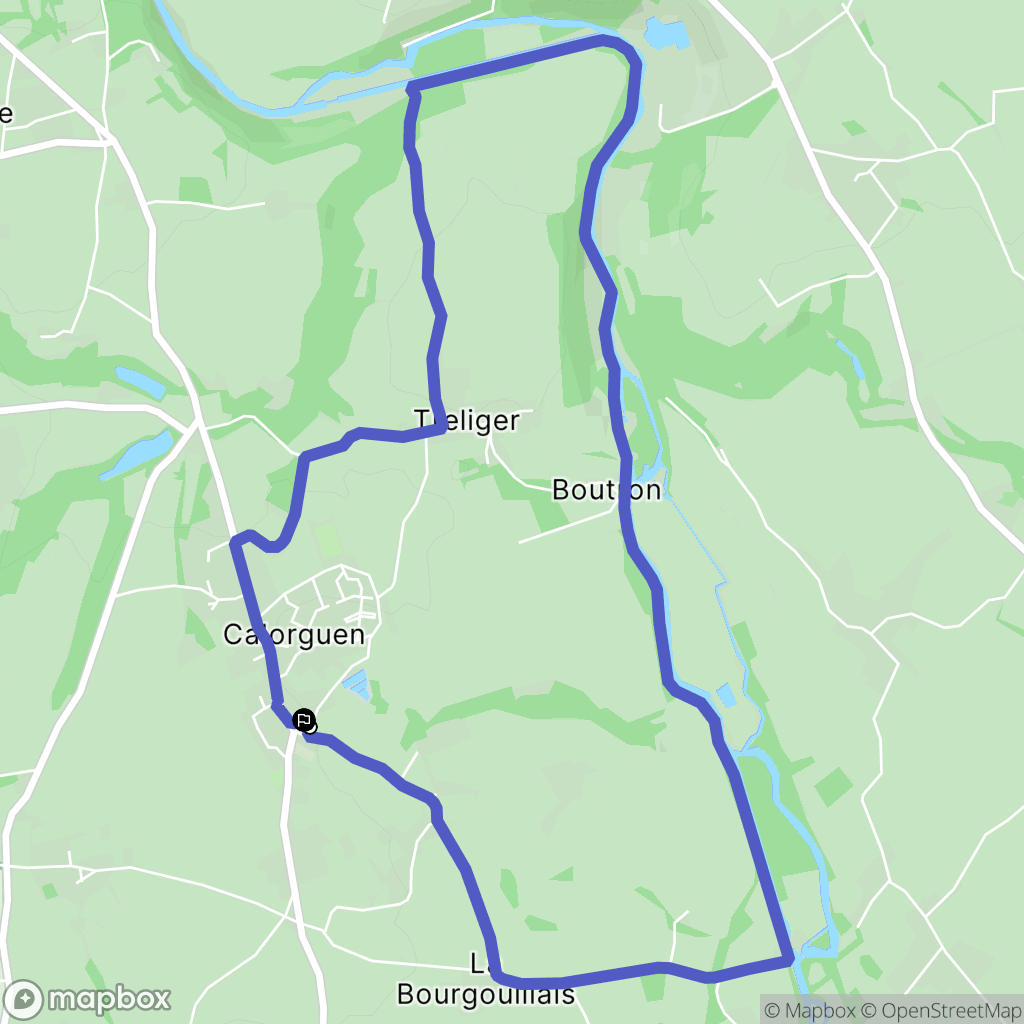 Calorguen : carte du parcours de randonnée - France