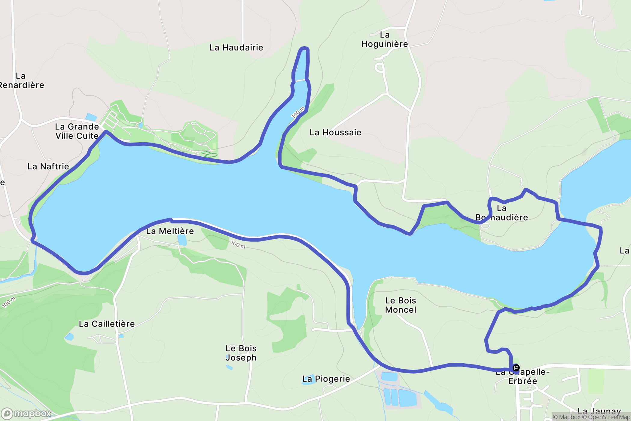 La Chapelle-Erbrée : carte du parcours de randonnée - France