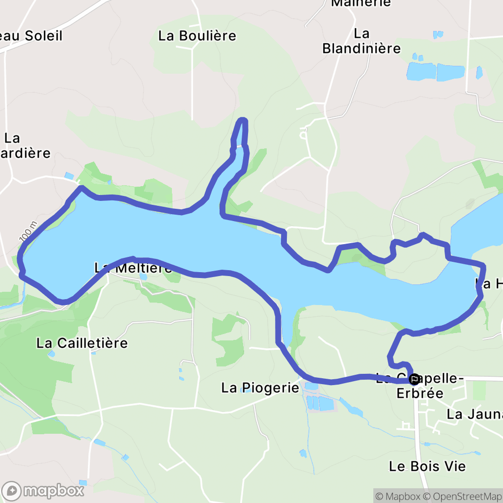 La Chapelle-Erbrée : carte du parcours de randonnée - France