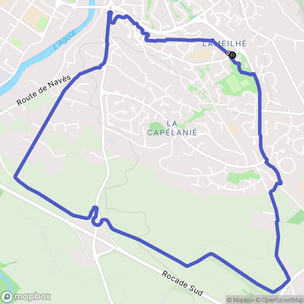 Castres : carte du parcours de randonnée - France