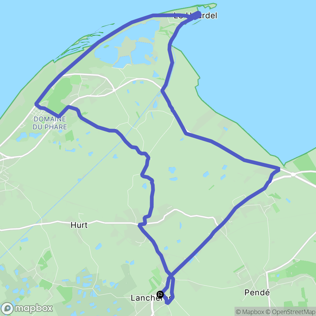 Lanchéres : carte du parcours de randonnée - France