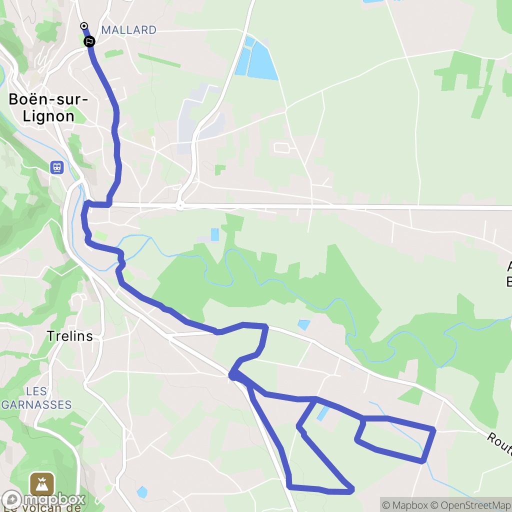 Boën-sur-Lignon : carte du parcours de randonnée - France