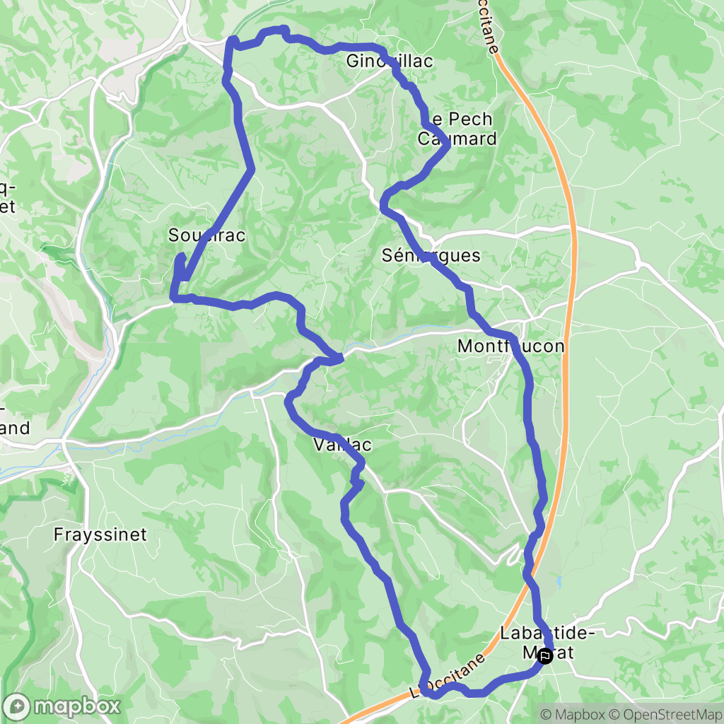 Cœur-de-Causse : carte du parcours de randonnée - France