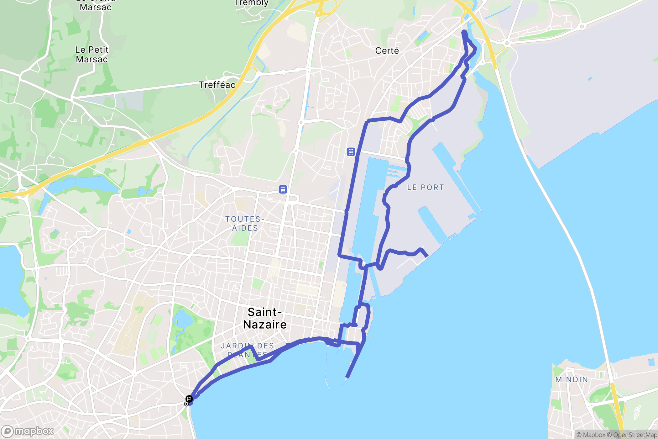 Saint-Nazaire : carte du parcours de randonnée - France