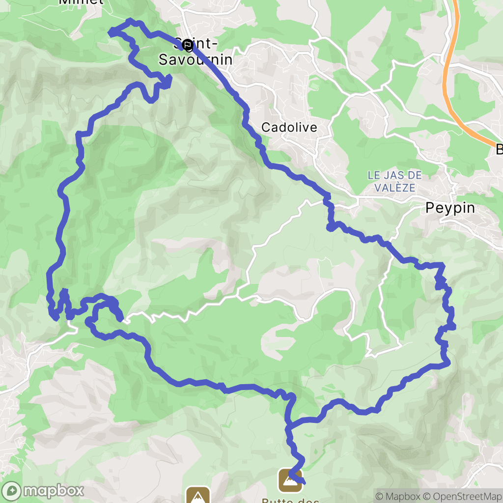 Saint-Savournin : carte du parcours de randonnée - France