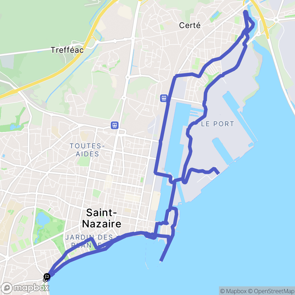 Saint-Nazaire : carte du parcours de randonnée - France