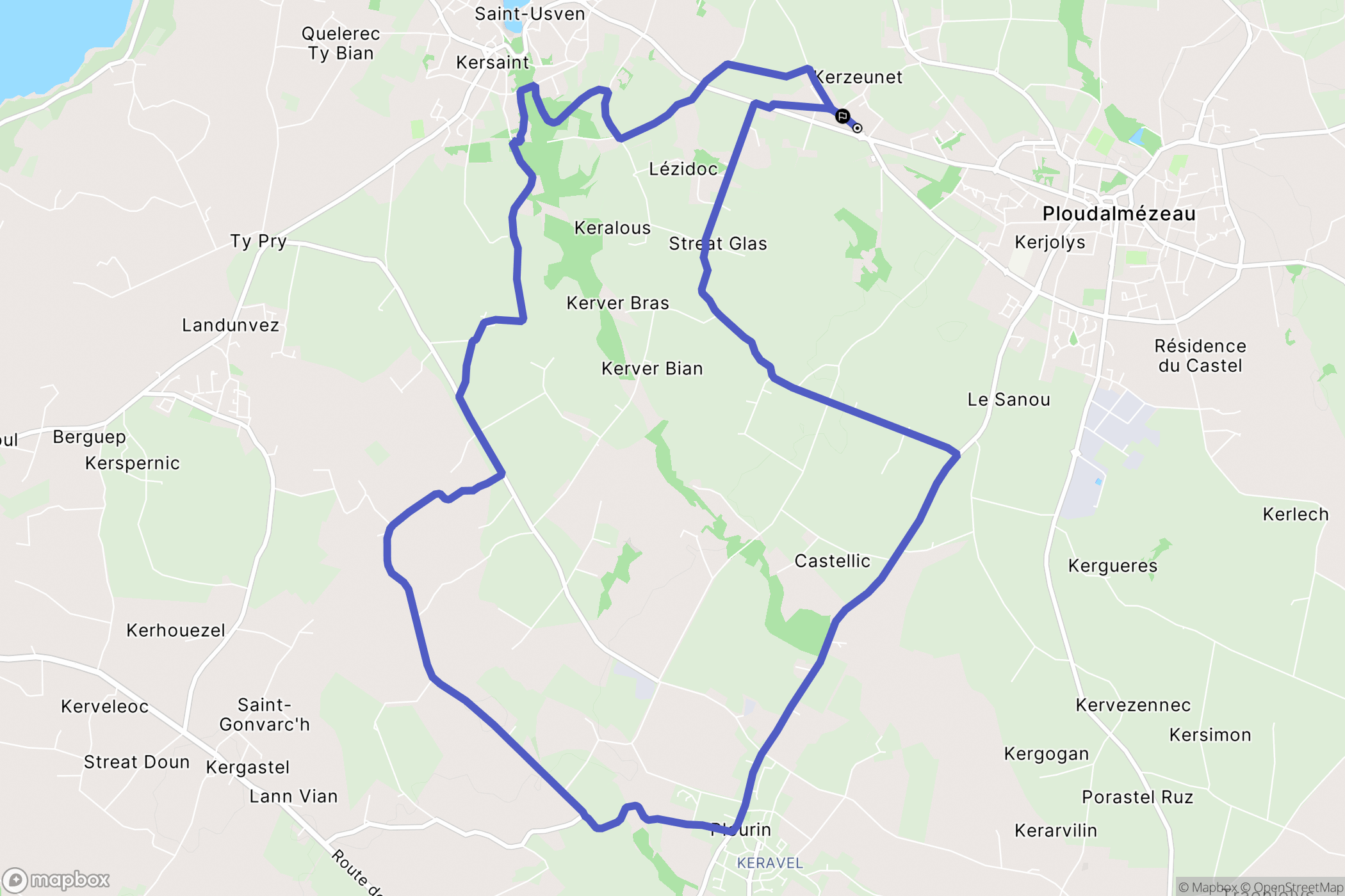 Ploudalmézeau : carte du parcours de randonnée - France