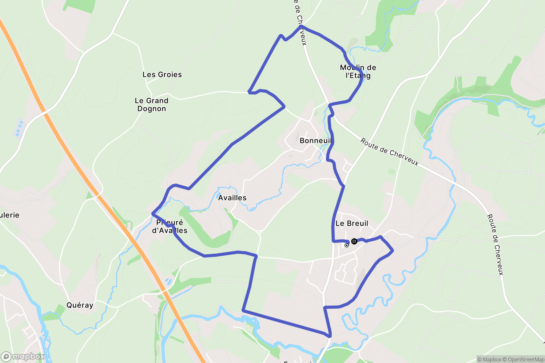 François : carte du parcours de randonnée - France
