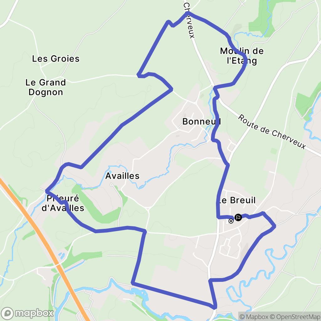François : carte du parcours de randonnée - France