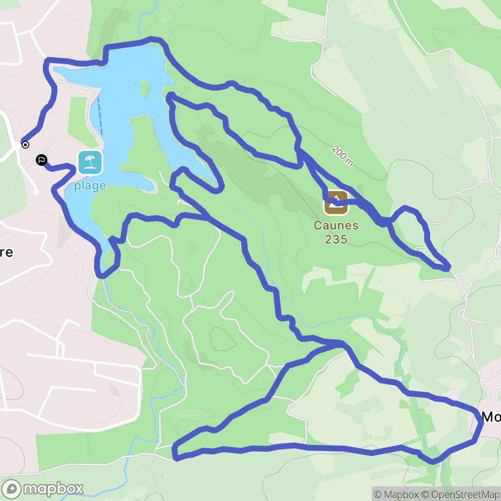 Carcassonne : carte du parcours de randonnée - France
