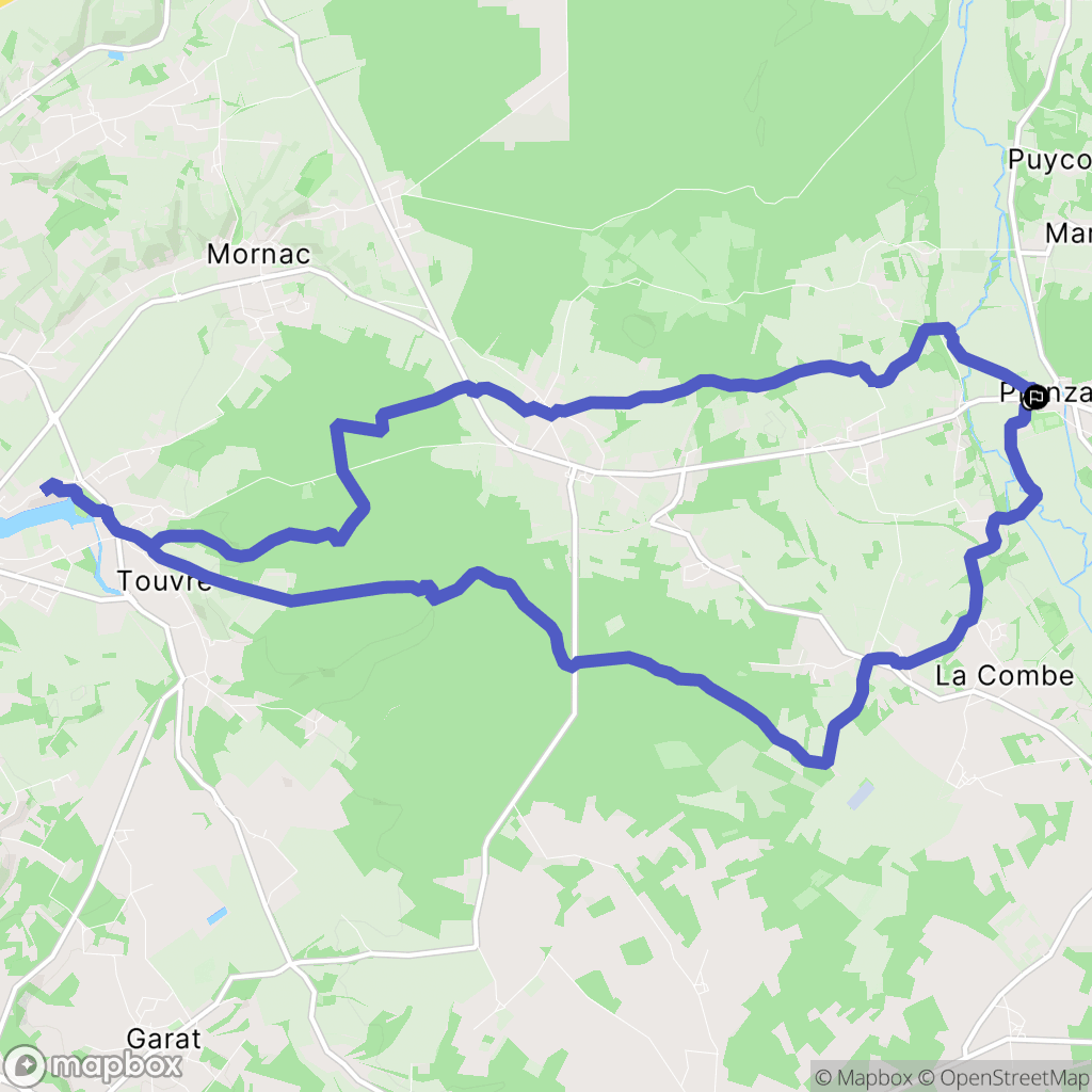 Pranzac : carte du parcours de randonnée - France