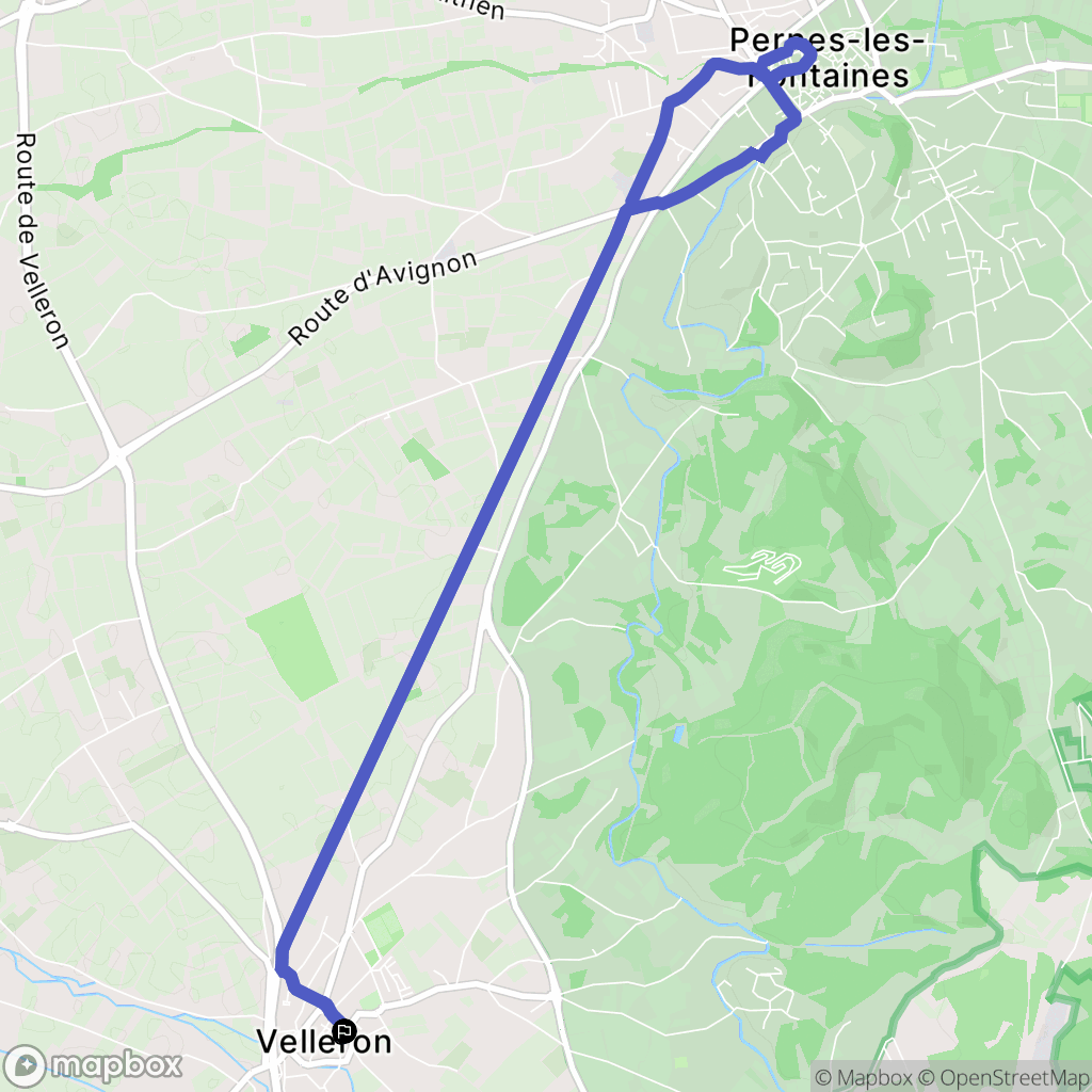 Velleron : carte du parcours de randonnée - France