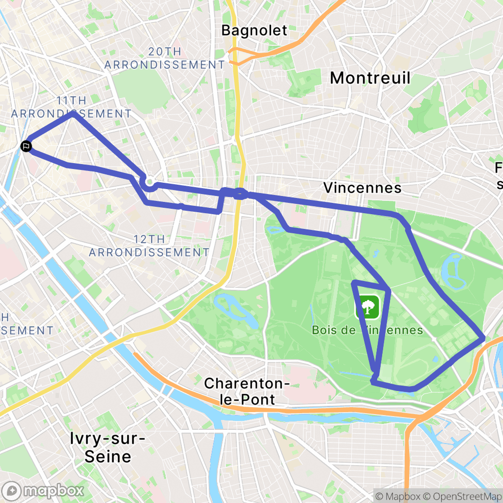 Paris : carte du parcours de randonnée - France