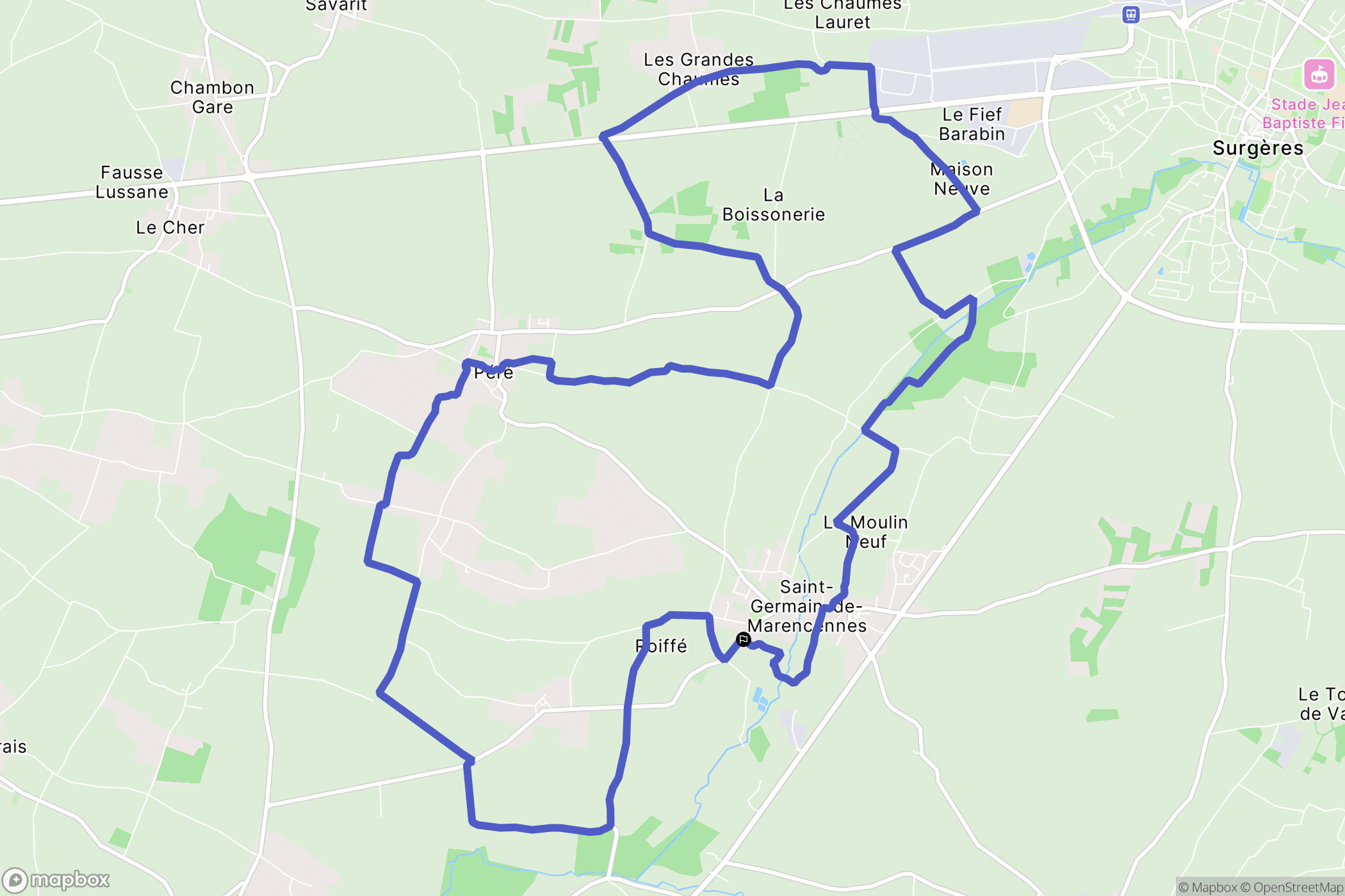 Saint-Pierre-la-Noue : carte du parcours de randonnée - France