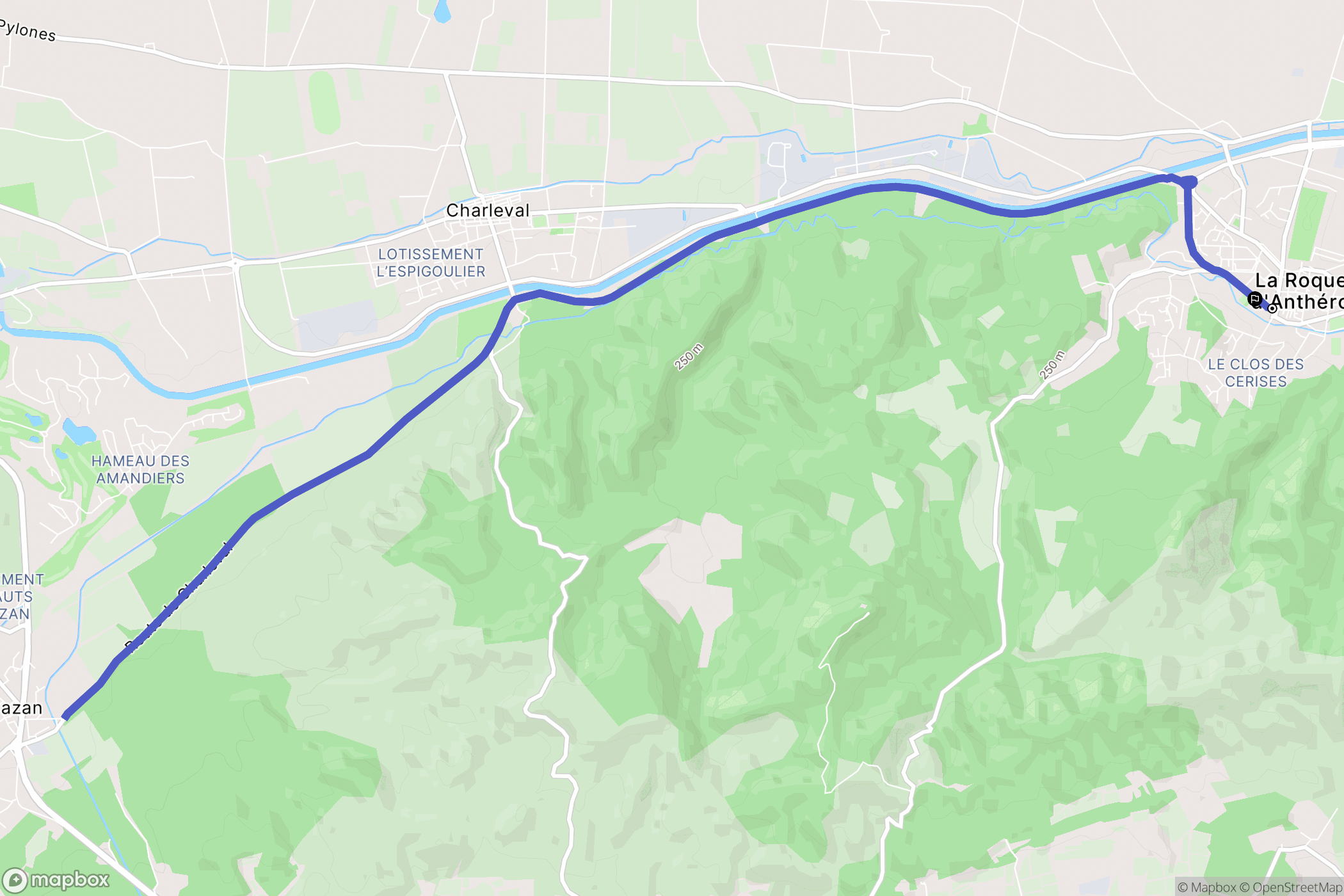 La Roque-d'Anthéron : carte du parcours de randonnée - France