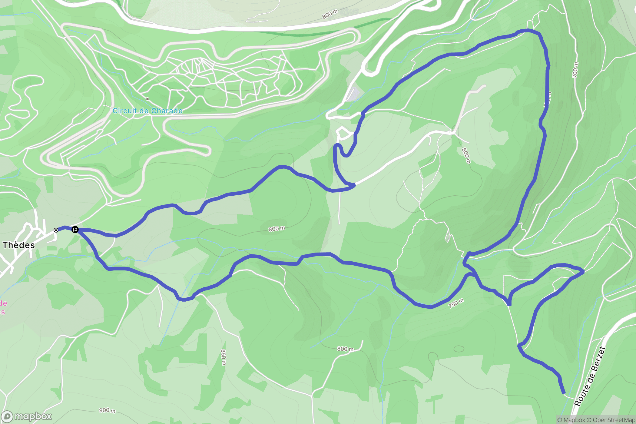 Saint-Gènes-Champanelle : carte du parcours de randonnée - France