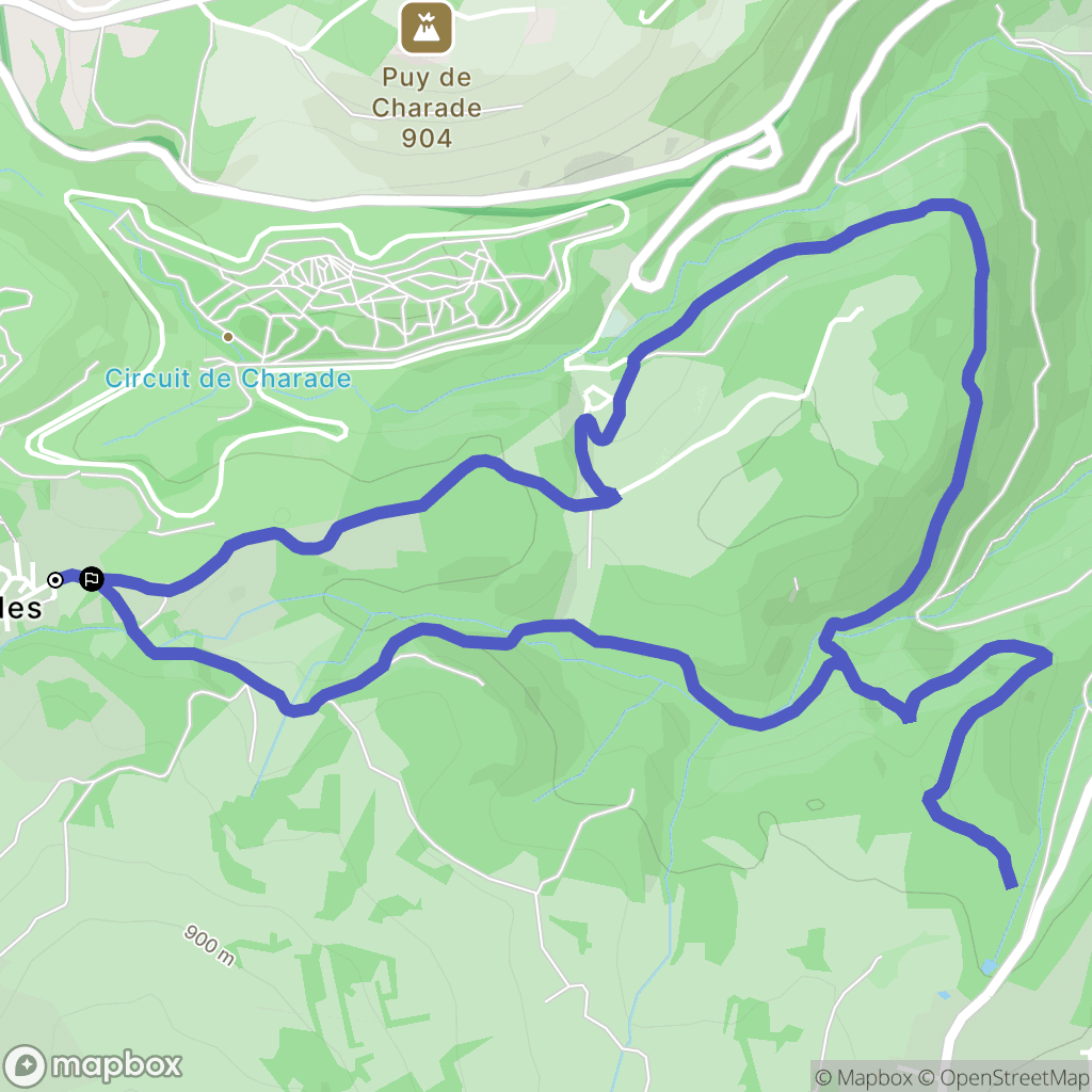 Saint-Gènes-Champanelle : carte du parcours de randonnée - France
