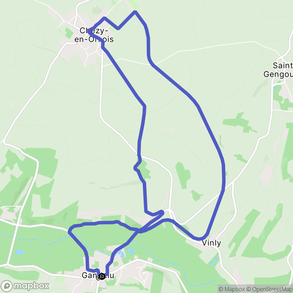 Gandelu : carte du parcours de randonnée - France