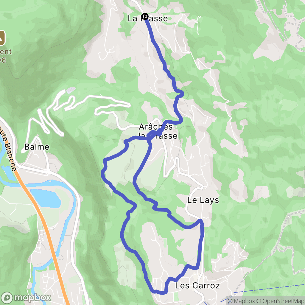 Arâches-la-Frasse : carte du parcours de randonnée - France