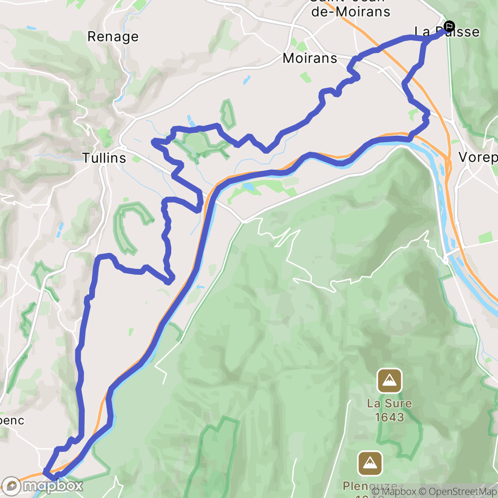 La Buisse : carte du parcours de randonnée - France
