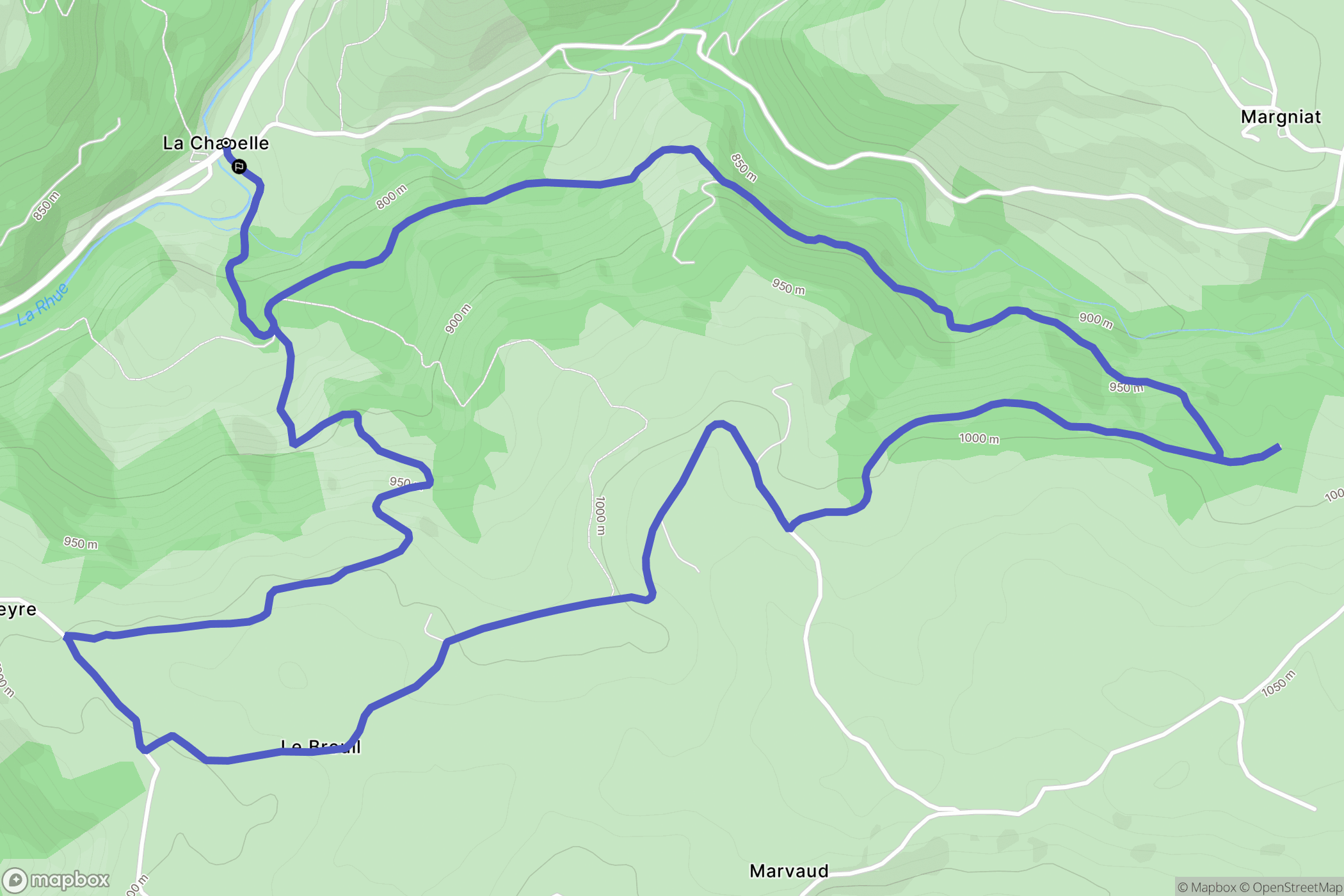 Condat : carte du parcours de randonnée - France