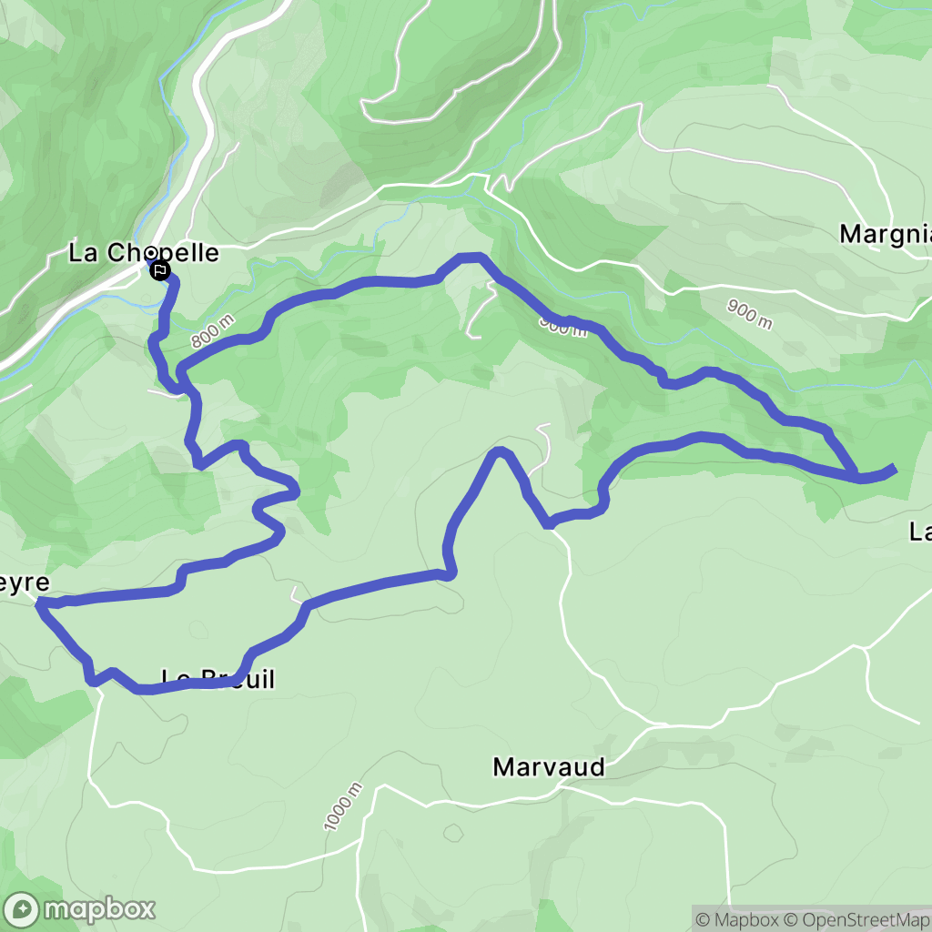 Condat : carte du parcours de randonnée - France