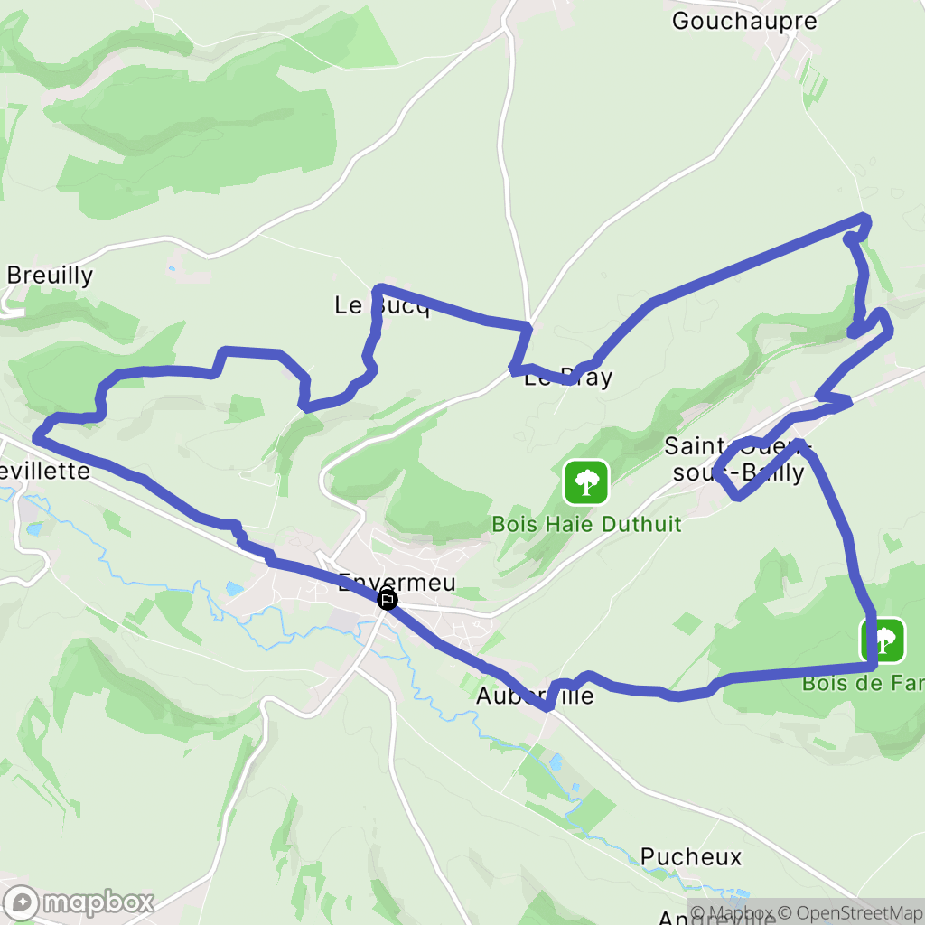 Envermeu : carte du parcours de randonnée - France