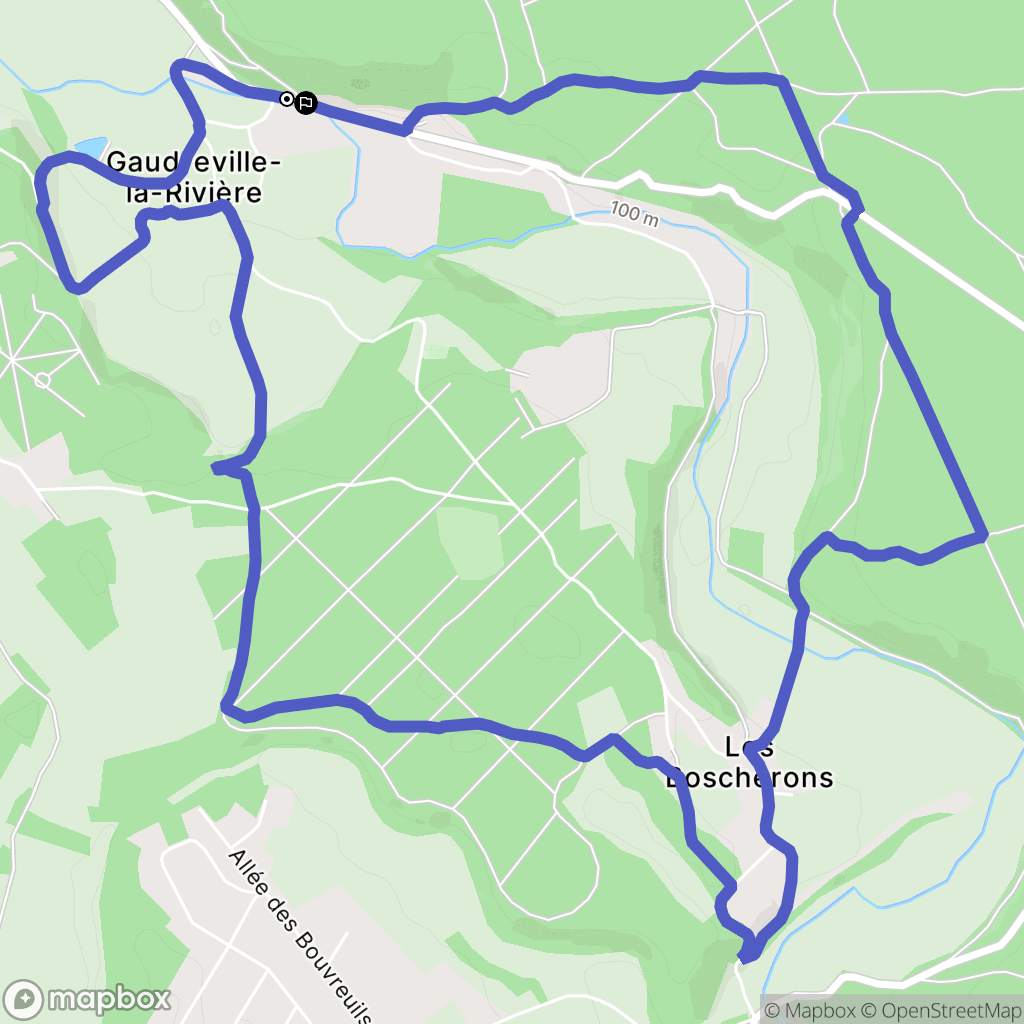 Gaudreville-la-Rivière : carte du parcours de randonnée - France