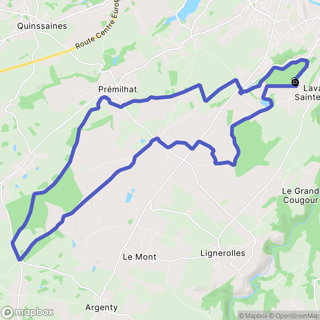 Lavault-Sainte-Anne : carte du parcours de randonnée - France